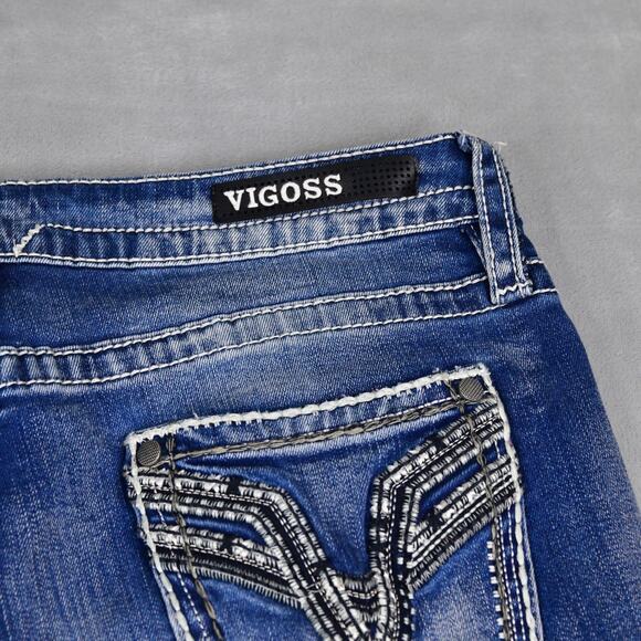 VIGOSS Jeans Womens S 7/8 L27 (32x26) Capri Heritage Blue Denim - Picture 8 of 11